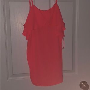 Hot pink/orangish flutter top